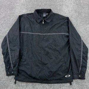 Vintage Y2K Oakley Software Windbreaker Jacket Mens XL Black Zip Cyber Gorp